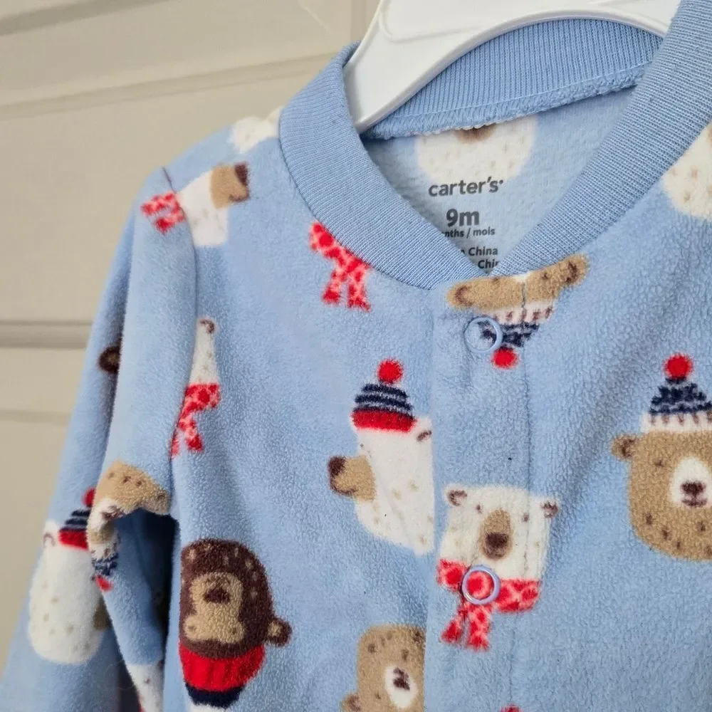2/$15 Carters Fleece Sleeper Size 9 M - Picture 2 of 3